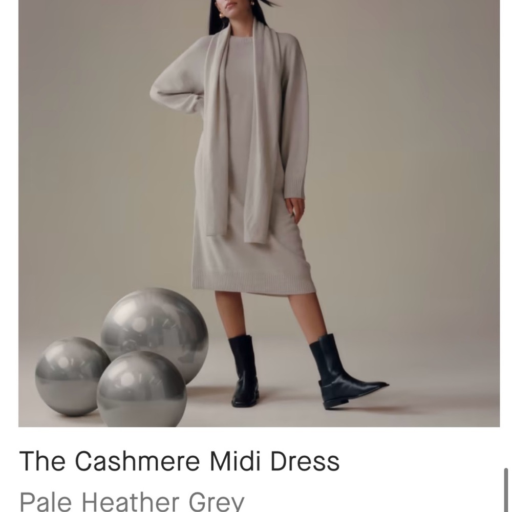 Everlane Cashmere Dress in Light Gray